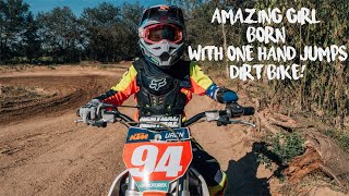 Amazing girl born with one hand jumps a dirt bike perfectly! || Motocross Private Lesson Ep. 39