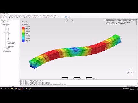 PrePoMax (CalculiX FEA) - Tutorial 3 - Modal analysis of a beam