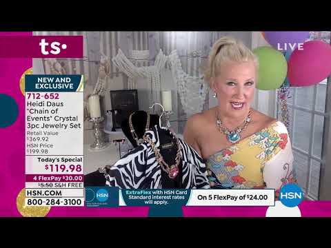 Heidi Daus "Chain of Events" Necklace, Bracelet and Earr...