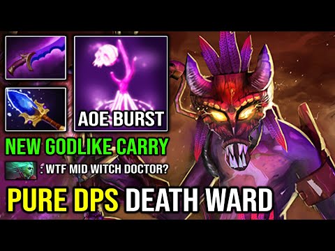 WTF AoE Bounce Death Ward 100% Pure DPS Aghanim Witch Doctor | NEW 2022 Mid Carry Hero Dota 2