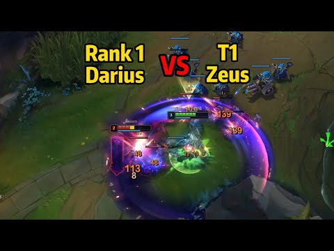 Rank 1 Darius vs T1 Zeus! *LEVEL 3 SOLO KILL*