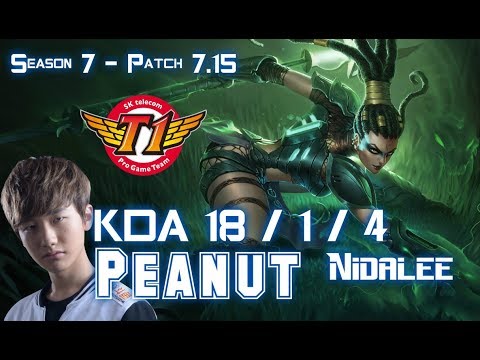 SKT T1 Peanut NIDALEE vs REK'SAI Jungle - Patch 7.15 KR Ranked