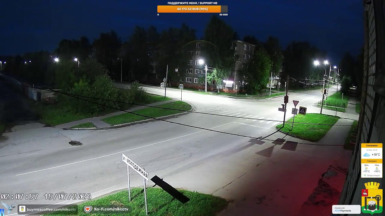 Live webcam view of Molodezhnaya Crossroads in Borovsk