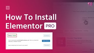 How to install and activate Elementor PRO