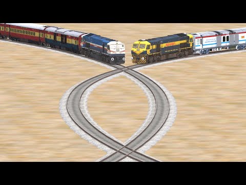 WDP4D Vs WDG4D CROSSING | TRAINS Vs ROUND CROSSROAD - Indian Railways | Train Simulator 2022
