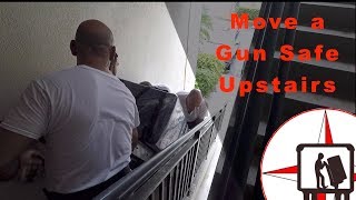 HOW TO MOVE A RHINO GUN SAFE UPSTAIRS WITH 4 GUYS