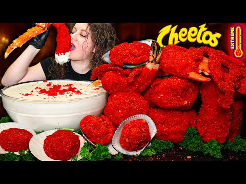 DEEP FRIED HOT CHEETOS KING CRAB SEAFOOD MUKBANG | SEAFOOD | MUKBANG | DESHELLED LOBSTER | SEAFOOD
