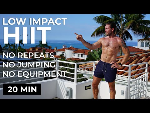 20 Min LOW IMPACT HIIT Full Body Workout | No Jumping • No Equipment • No Repeat