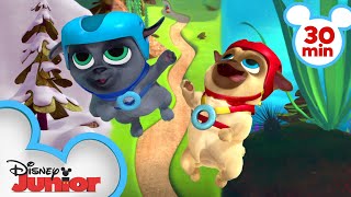 Bingo &amp; Rolly Travel Around the Globe! 🌎 | 30 Minute Compilation | Puppy Dog Pals | Disney Junior