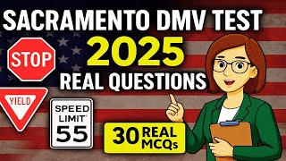 ✅ 30 Real Sacramento DMV Test Questions 2025 | California Driving License MCQs with Answers