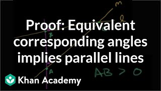 Proof - Corresponding Angle Equivalence Implies Parallel Lines