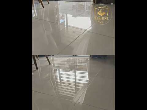Grinding floor tile scratches and polishing