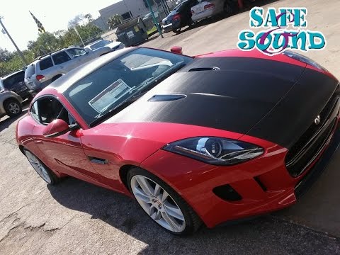 2015 Jaguar F Type hatch and spoiler custom carbon fiber vinyl wrap install