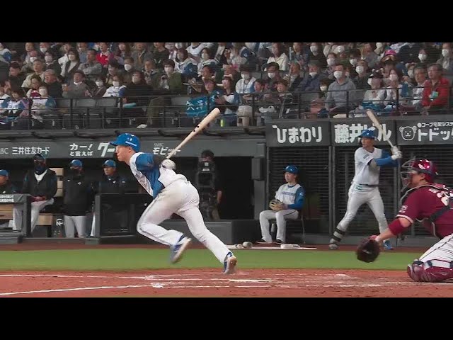 【3回裏】プロ初ヒット!! ファイターズのドラ1ルーキー・矢澤宏太 変化球を巧く拾いセンター前へ!!  2023年4月1日 北海道日本ハムファイターズ 対 東北楽天ゴールデンイーグルス