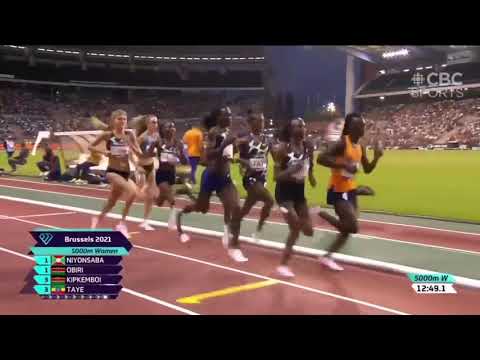 FRANCINE NIYONSABA YAKUYEHO RECORD MU KWIRUKA 5000m MU MWANYA MUTO || BRUSSELS' DIAMOND LEAGUE