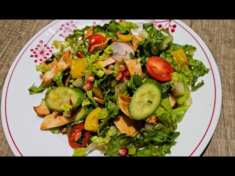 Salade fattouche/Fattoush salad - Recette libanaise (eng sub)