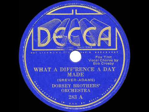 1934 HITS ARCHIVE: What A Difference A Day Made - Dorsey Brothers (Bob Crosby, vocal)