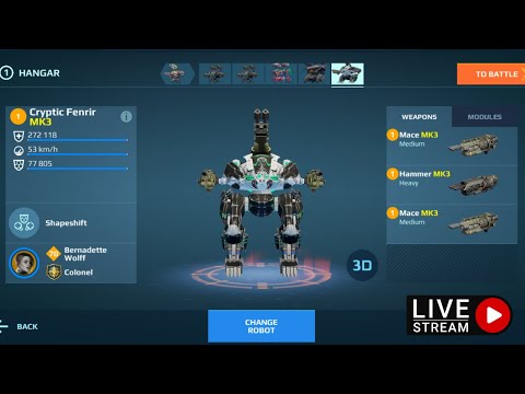 WAR ROBOTS LIVE STREAM FENRIR BEST TANKY BUILDS? #WARROBOTS