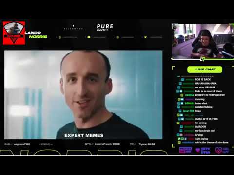 Lando Norris watching Sim Dane Clip Smooth Roberator about him, Carlos Sainz & Robert Kubica