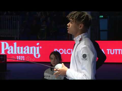 FE T04 01 M E Individual Verona ITA Junior World Championships podium MIDELTON FRA vs NGUEFACK FRA