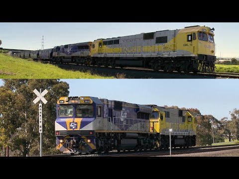 QUBE Grain Train Locomotive Run-Around & Departure - PoathTV Australian Railways