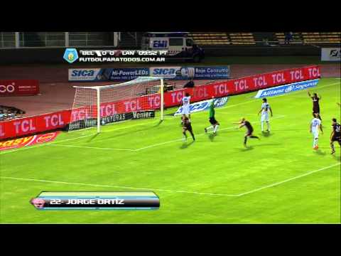 Gol de Ortíz. Belgrano 0 - Lanús 1. Fecha 1. Torneo Final 2014. Fútbol Para Todos