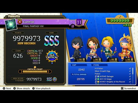 Theatrhythm Final Bar Line : FFXVI - "Control" - Supreme Difficulty All Critical
