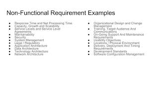 Functional and Non Functional Requirements