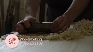 Woodworking Vlog #32 | Waterfall Ash Desk &amp; Cabinet Scraper Wisps | Tetome House
