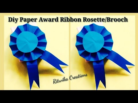 Diy paper award ribbon rosette tutorial/origami paper crafts/paper award/champion rosette ribbon