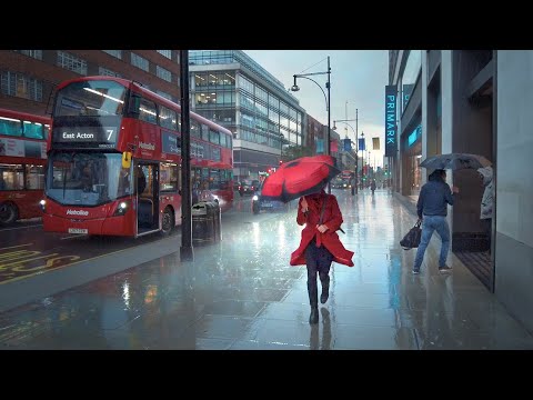 Thunderstorm Hits Oxford Street ⚡️ Heavy Rain London Walk | 4K ASMR | May 2021
