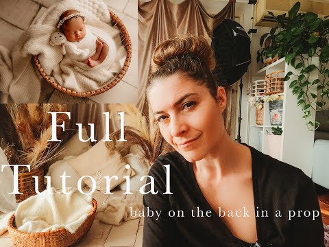 How to pose a baby on the back in a prop