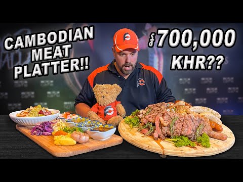 Motor Cafe’s Big Cambodian Mixed Grill Meat Platter Challenge in Phnom Penh, Cambodia!!
