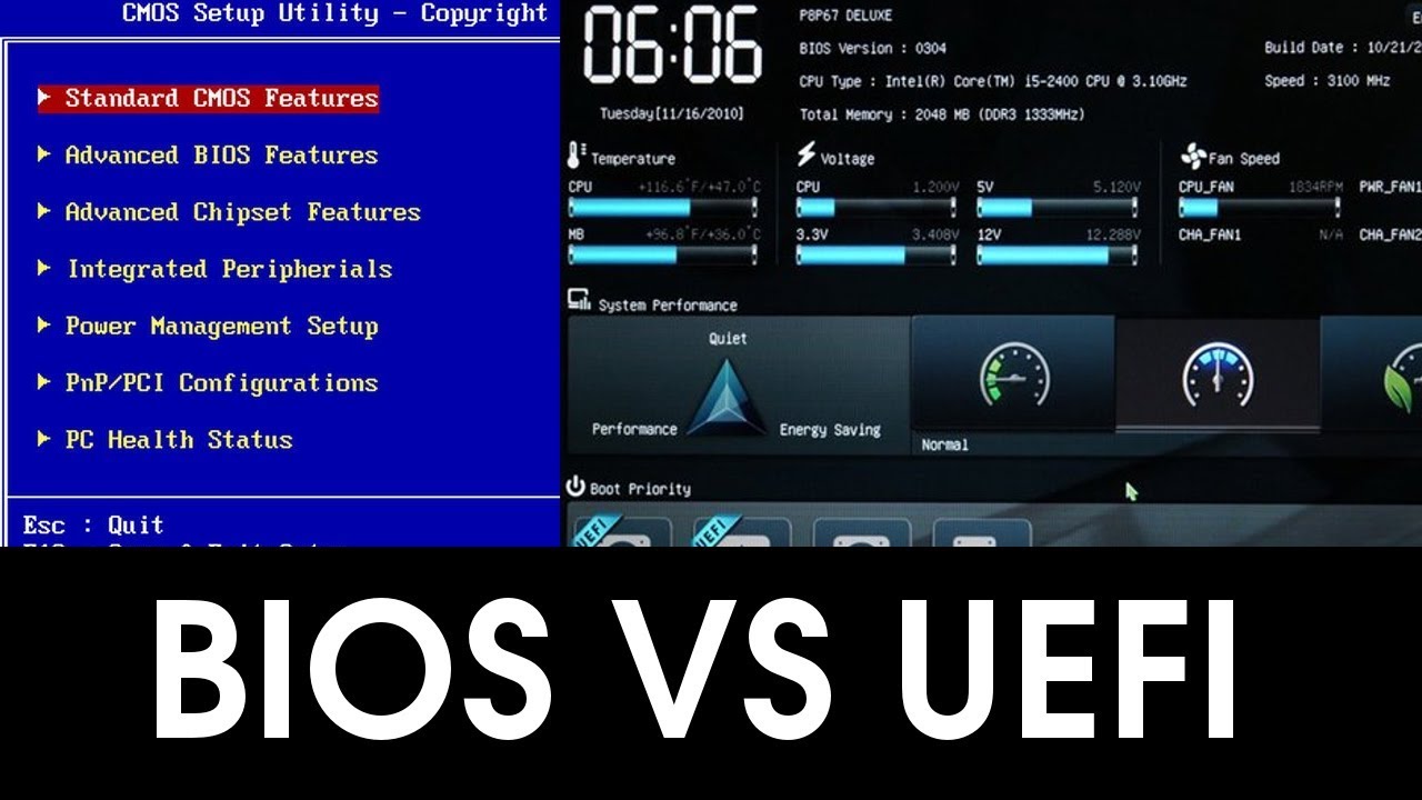 BIOS VS UEFI  /  MBR VS GPT