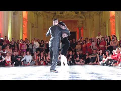  Javier Rodriguez  and  Fatima Vitale  are  dancing  to  the  tango  "  A Mis Companeros  "  by  Osvaldo Pugliese  at  Torino Tango Festival  in  2019
