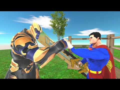 Thanos vs Superman and Superman T-Rex - Animal Revolt Battle Simulator
