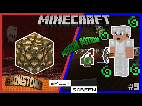 SPLIT SCREEN - GLOWSTONE and POISON POTIONS! Minecraft: To The End #9 | SPLIT/SCREEN