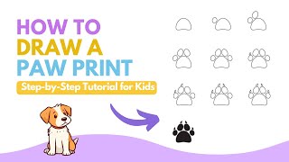 How to Draw a Paw Print 🐾 | Easy Step-by-Step Drawing Tutorial for Kids & Beginners