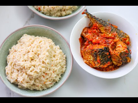How To COOK CREAMY COCONUT RICE & TOMATO SAUCE RECIPE (NIGER DELTA STYLE)