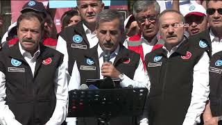 Türkiye Kamu-Sen üyeleri, Hazine ve Maliye Bakanlığı önünde açıklama yaptı