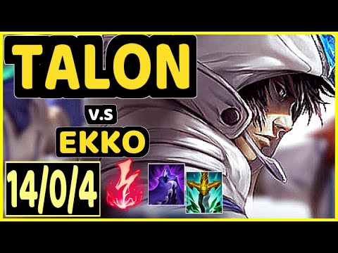 TALON vs EKKO - 14/0/4 KDA MID GAMEPLAY - EUW Ranked GRANDMASTER