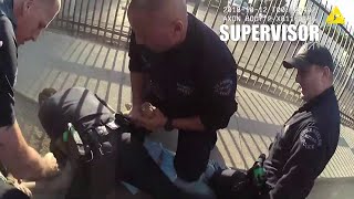 Body Cam Of LAPD Using Beanbag Shotgun And Baton On Suspect Armed With Razor