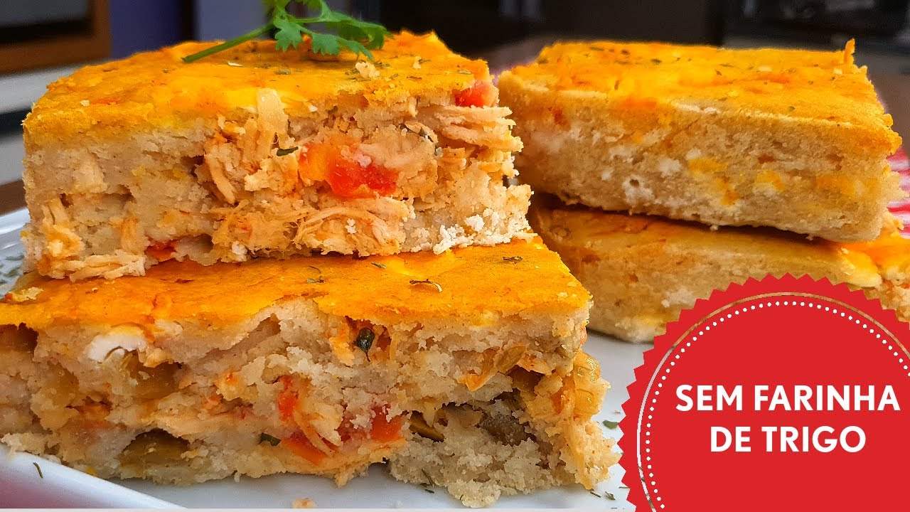 Receita de TORTA DE FRANGO de liquidificador SEM glúten e SEM lactose!