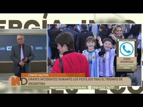 Cinco Saltos: Graves incidentes durante los festejos tras el triunfo de Argentina