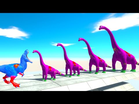 BATTLE 4 SIZE of SPIDER-GIRL BRACHIOSAURUS - Animal Revolt Battle Simulator