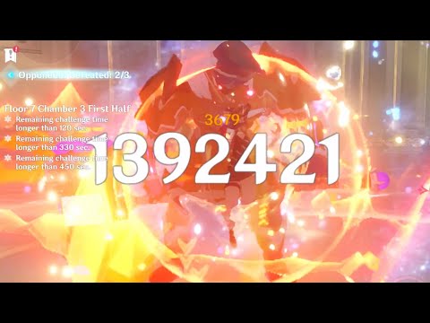 Genshin Impact | C0 Eula hitting 1.39 Million (Floor 7) | WGS r1