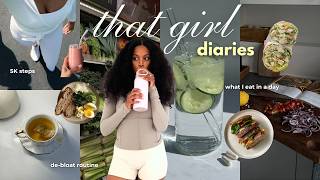 That Girl Diaries 🍓What I Eat in a Day *to get lean*, Vitamins I Take + De-bloat Routine + 5K steps