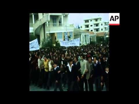 SYND 15 2 75 GREEK CYPRIOT HIGH SCHOOL STUDENTS DEMONSTRATION