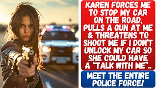 Karen Pulls A Gun On Me After She Forced Me To Stop The Car On The Road To Have A Talk With Me..