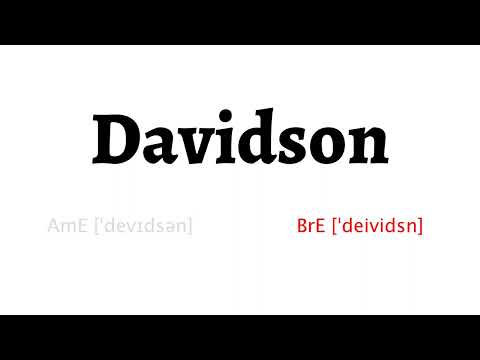 How to Pronounce davidson in American English and British English